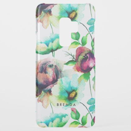 Modern watercolors flowers collage pattern uncommon samsung galaxy s9 plus case