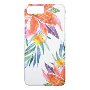 Modern watercolors lilies bulbs floral bouquet iPhone 8 plus/7 plus case