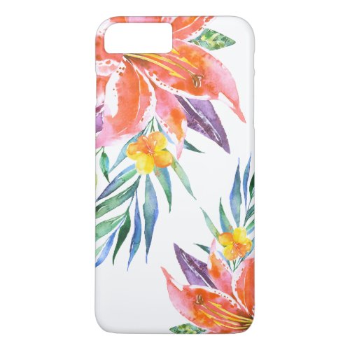 Modern watercolors lilies bulbs floral bouquet iPhone 8 plus7 plus case