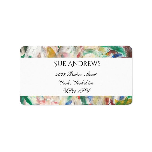 Modern Watercolour Abstract Return Address  Label (Front)