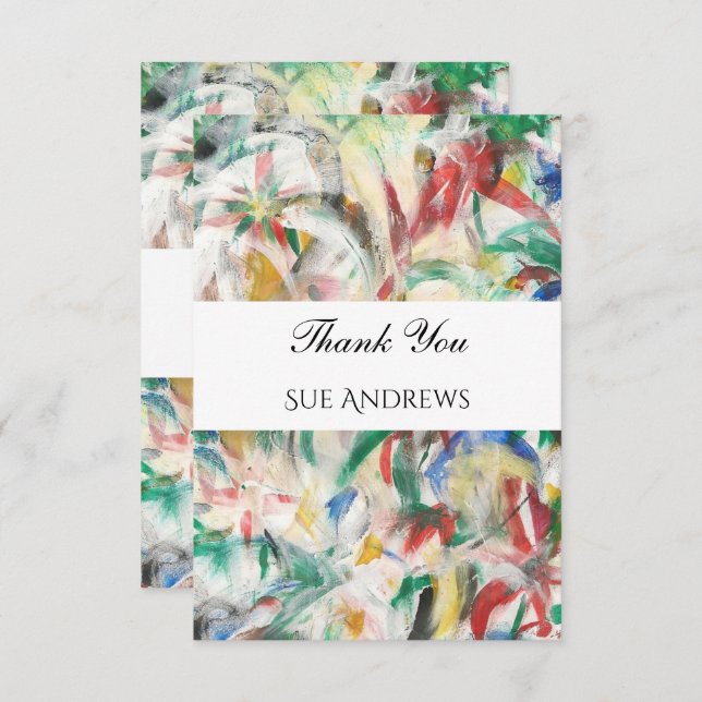 Modern Watercolour Abstract Thank You  (Front/Back)