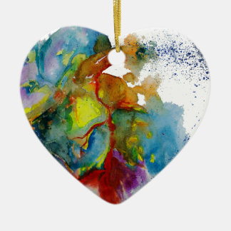 Modern Watercolour Anatomical Heart Ceramic Ornament