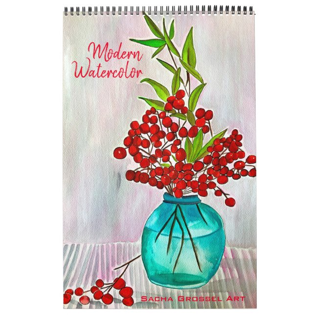Modern Watercolour Art calendar by Sacha Grossel (Cover)