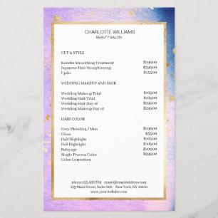 Modern Watercolour Blau Pink Gold Flyer