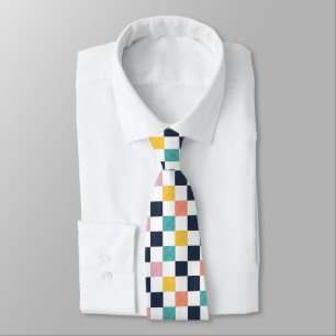 Modern Watercolour Checkerboard  Neck Tie
