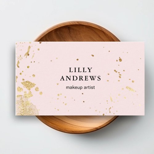Modern Watercolour Gold Rosa Business Card