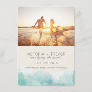 Modern Watercolour Photo Save the Date