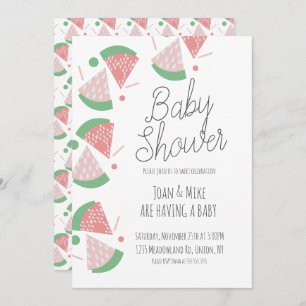 Modern Watermelon Baby Shower Sprinkles Confetti Invitation