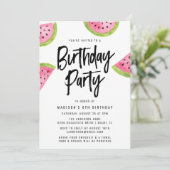 Modern Watermelon Birthday Party Invitation (Standing Front)