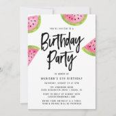 Modern Watermelon Birthday Party Invitation (Front)