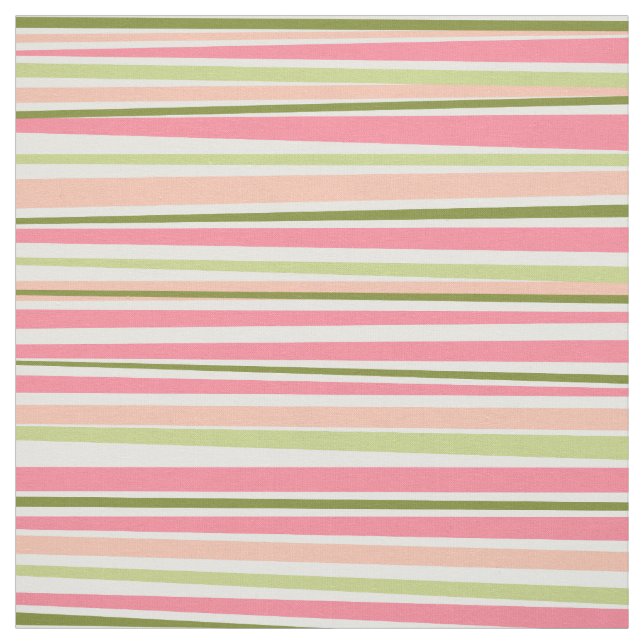 Modern watermelon colors stripes pattern fabric (Swatch)