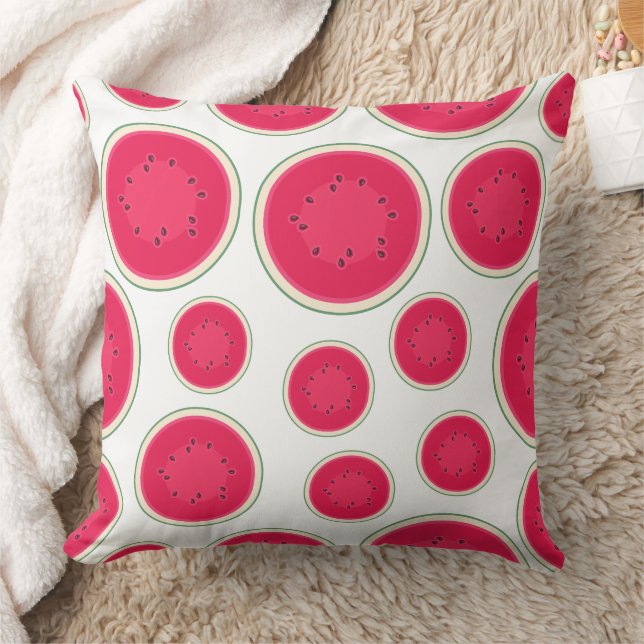 Modern Watermelon Cross-Section Pattern Throw Pillow (Blanket)