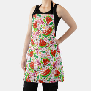 Modern Watermelon Floral  Apron