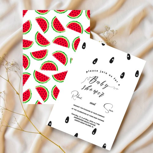 Modern watermelon pattern Garden baby shower Party Invitation