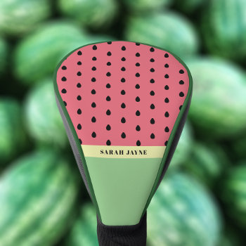 Modern Watermelon Seeds Pink And Green Driver Golf Head Cover by watermelontree at Zazzle