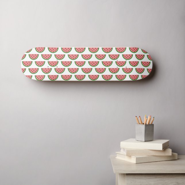 Modern Watermelon Slice Pattern Skateboard (Wall Art (Horz))