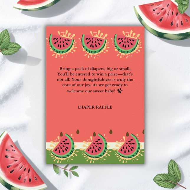 Modern Watermelon Splash Baby Shower Enclosure Card (Creator Uploaded)