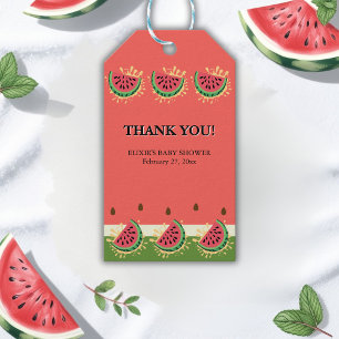 Modern Watermelon Splash Baby Shower Gift Tags