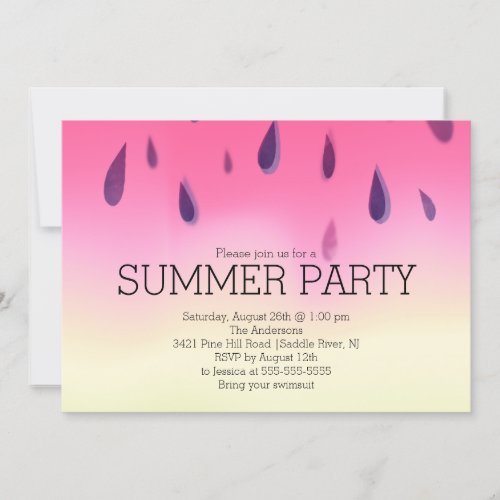 Modern Watermelon Summer Barbecue Party Invitation