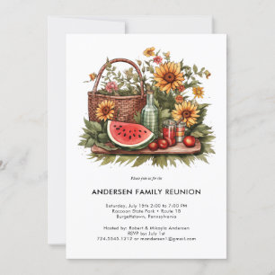 Modern Watermelon Summer Picnic Family Reunion  Invitation