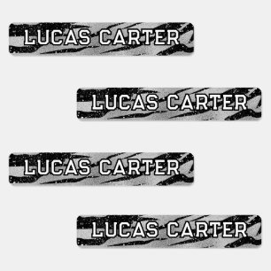 Modern Waterproof Name Stickers for Kids