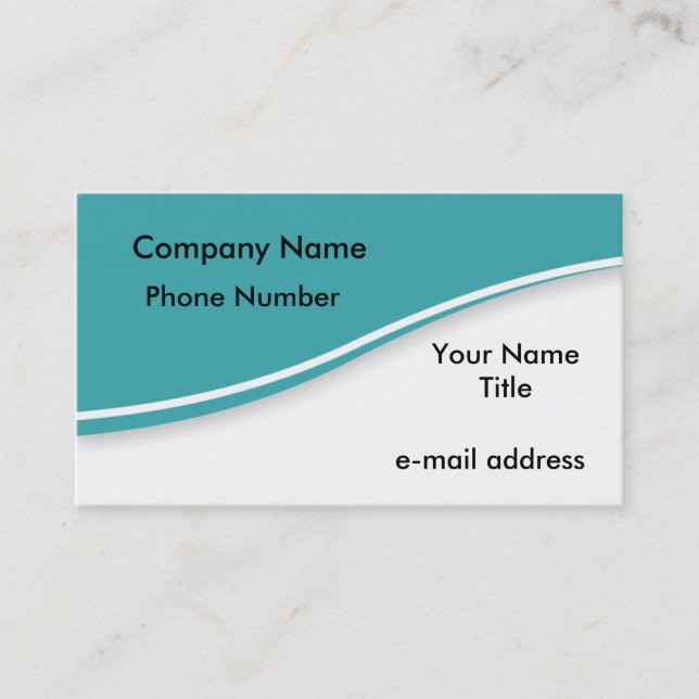 Modern Wave Cutout Turquoise Business Card (Front)