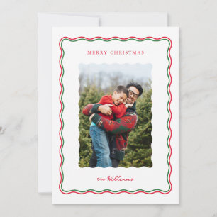 Modern wave Flat Holiday Card