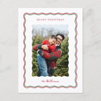 Modern wave Flat Holiday PostCard