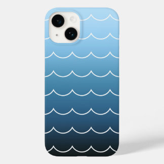 Modern Wave Pattern Calm Blue Gradient Case-Mate iPhone 14 Case