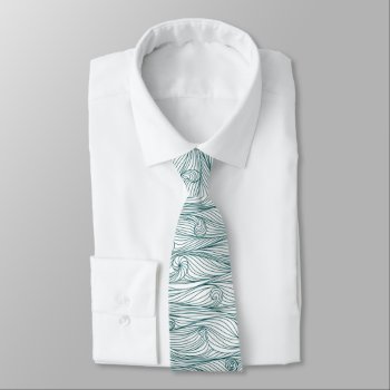 Modern Waves Ocean Beach Pattern Vacation Neck Tie by SimplyBeautifulByLC at Zazzle