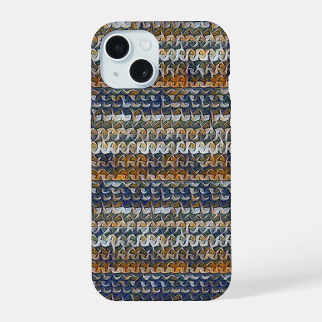 Modern wavy abstract geometric pattern 1288 iphone case (Back)