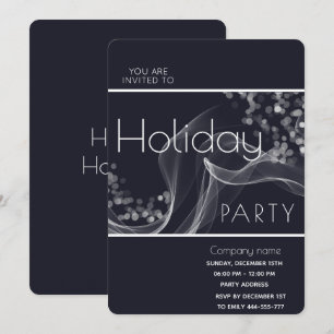 Modern wavy bokeh corporate Holiday party  Invitation