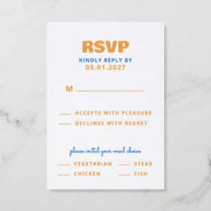 Modern Wavy Border Wedding Letterpress RSVP Cards