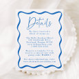 Modern Wavy Frame Wedding Details Letterpress Enclosure Card