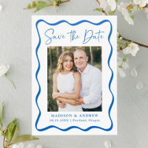 Modern Wavy Frame Wedding Save the Date