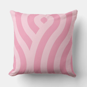 Modern Wavy Stripes Pattern Pink Throw Pillow