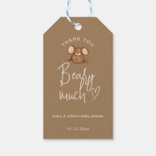 Modern We Can Bearly Wait Baby Shower  Gift Tags