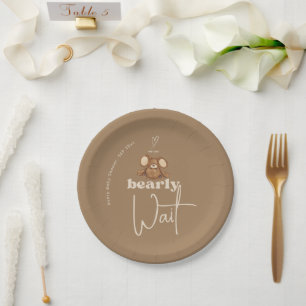 Modern We Can Bearly Wait Baby Shower Paper Plates