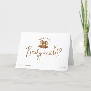 Modern We Can Bearly Wait Baby Shower Thank You Card