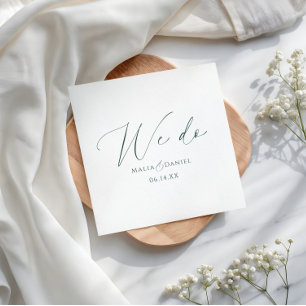 Modern We Do Couples Names Script Wedding Napkins