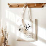 Modern We Do Elegant Custom Wedding Black Text Tote Bag<br><div class="desc">Modern We Do Elegant CustomBlack Typography Wedding Tote Bag</div>