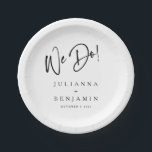 Modern We Do Elegant Custom Wedding White Black Paper Plates<br><div class="desc">Modern We Do Elegant Custom Black and White Wedding Paper Plates</div>