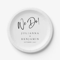 Modern We Do Elegant Custom Wedding White Black