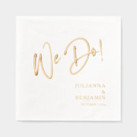 Modern We Do Elegant Script Custom Wedding Gold