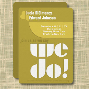 Modern We Do Geometric Typography Avocado Green Invitation