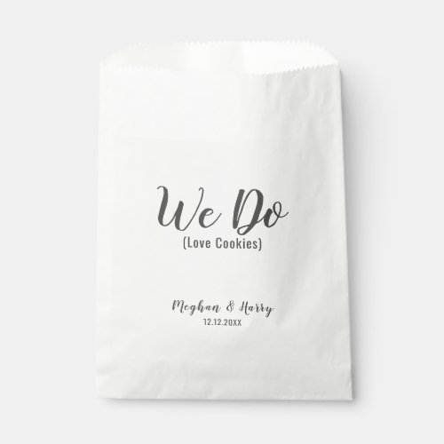 Modern We Do Love Cookies Custom Bridal Wedding Favor Bag