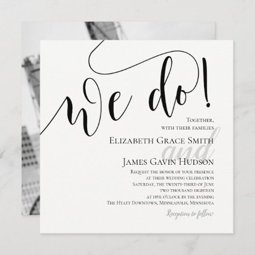 Modern We Do Photo Wedding Invitation