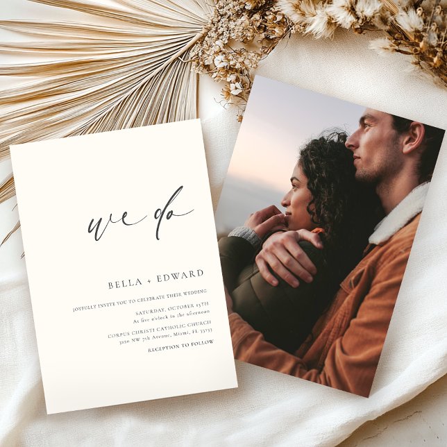 Modern We Do Photo Wedding Invitation (Creator Uploaded)