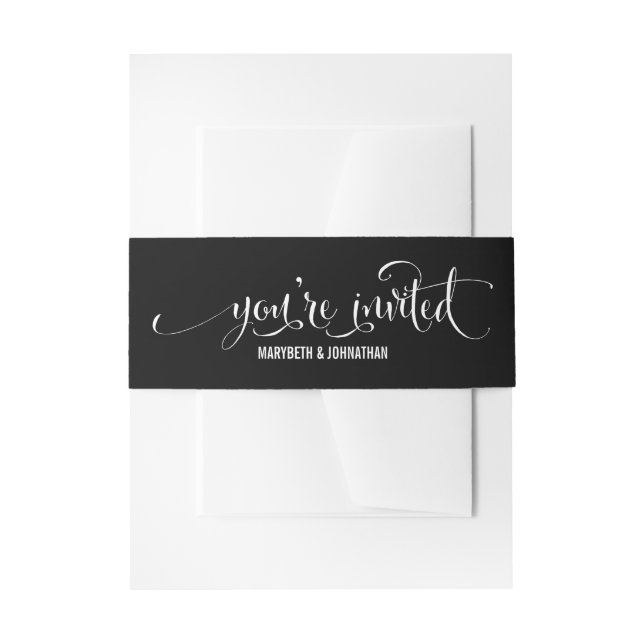 Modern We Do Script Wedding Belly Band (Front Example)