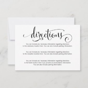 Modern We Do Script Wedding Directions Card | Zazzle